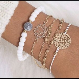 ALawlis | Peace & Love 5 Piece Bracelet Set